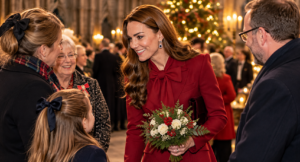 Kate Middleton speaking with guests at Together at Christmas
