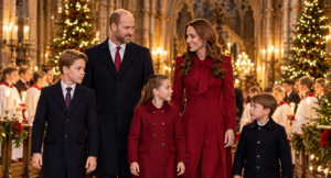 Royal family attending a Christmas carol service together